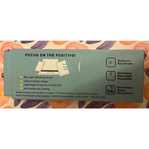 Flower Eyewear Blue Light Blocking Glasses Style: Hazel Color: Black Power: +0. - Picture 3 of 6